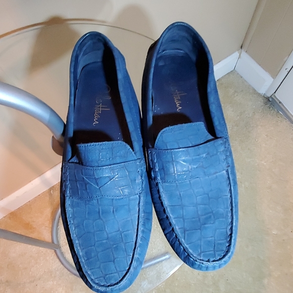 cole haan blue suede loafers